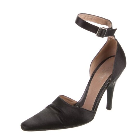 AUTH gucci Satin D'Orsay Pumps 6 - Picture 2 of 4